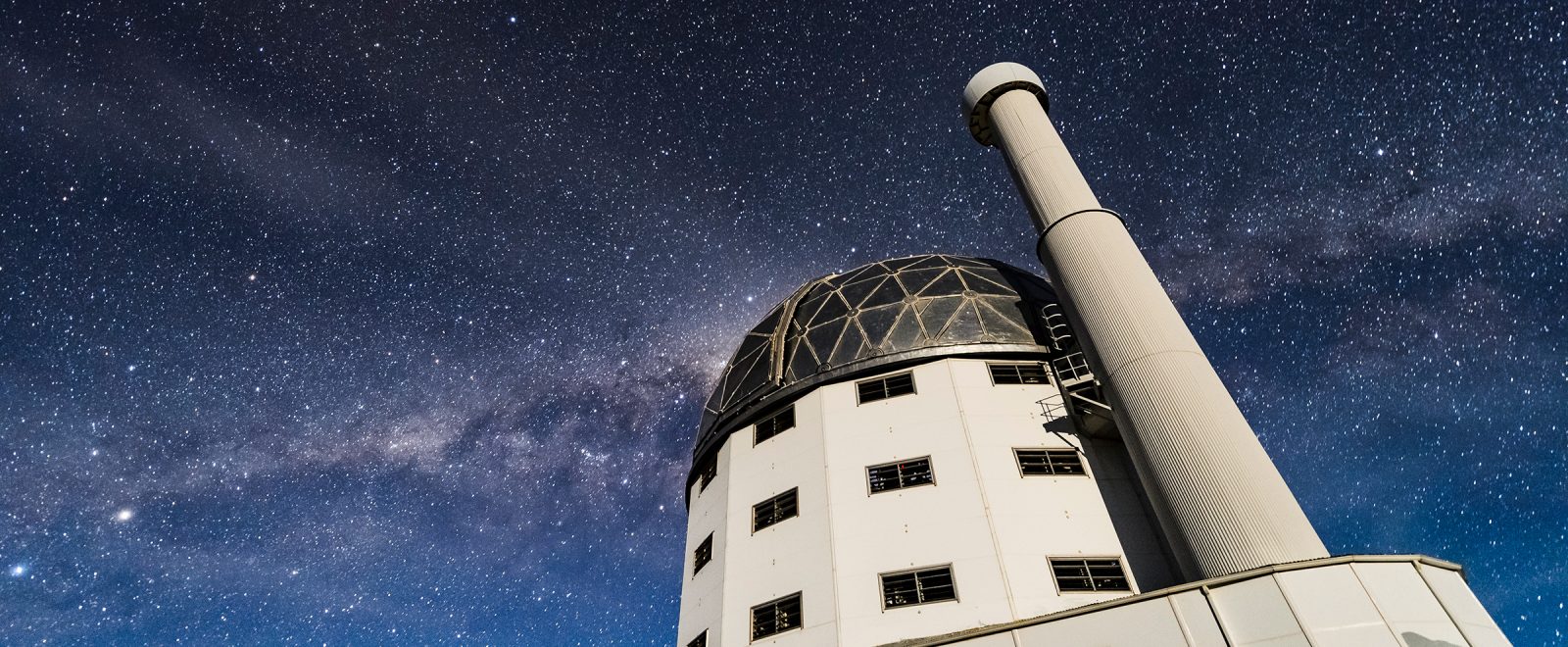 Telescope Dome in South Africa under a starry sky